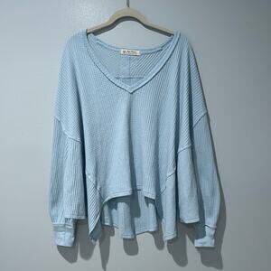 Free People We The Free Women’s Oversized Top Waffle Cozy Warm Travel Sz S